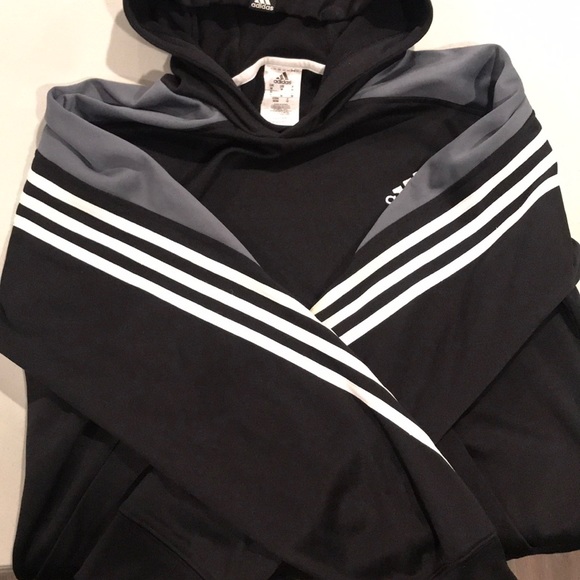 Adidas Black Pull over sweatshirt with hood - Picture 3 of 6